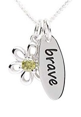 handsome little silver August birthstone with meaning baby necklace